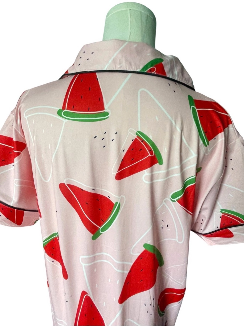 Watermelon Print Satin Pajama Set 🍉 NIB | Size Large - Picture 6 of 14